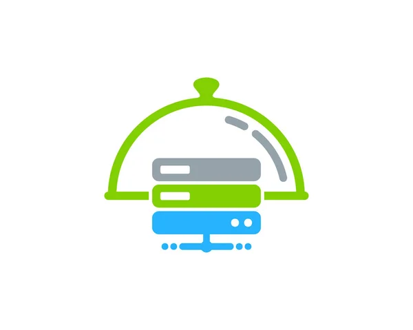 Server Food Icon Elemento Diseño Logotipos — Vector de stock