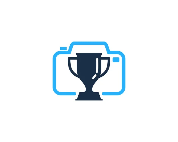 Winnaar Camera Trophy Pictogram Logo Design Element — Stockvector