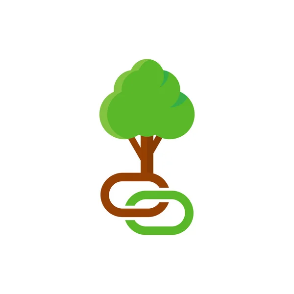 Połączyć Projekt Ikona Logo Drzewa — Wektor stockowy