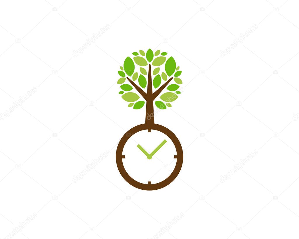 Time Tree Icon Logo Design Element