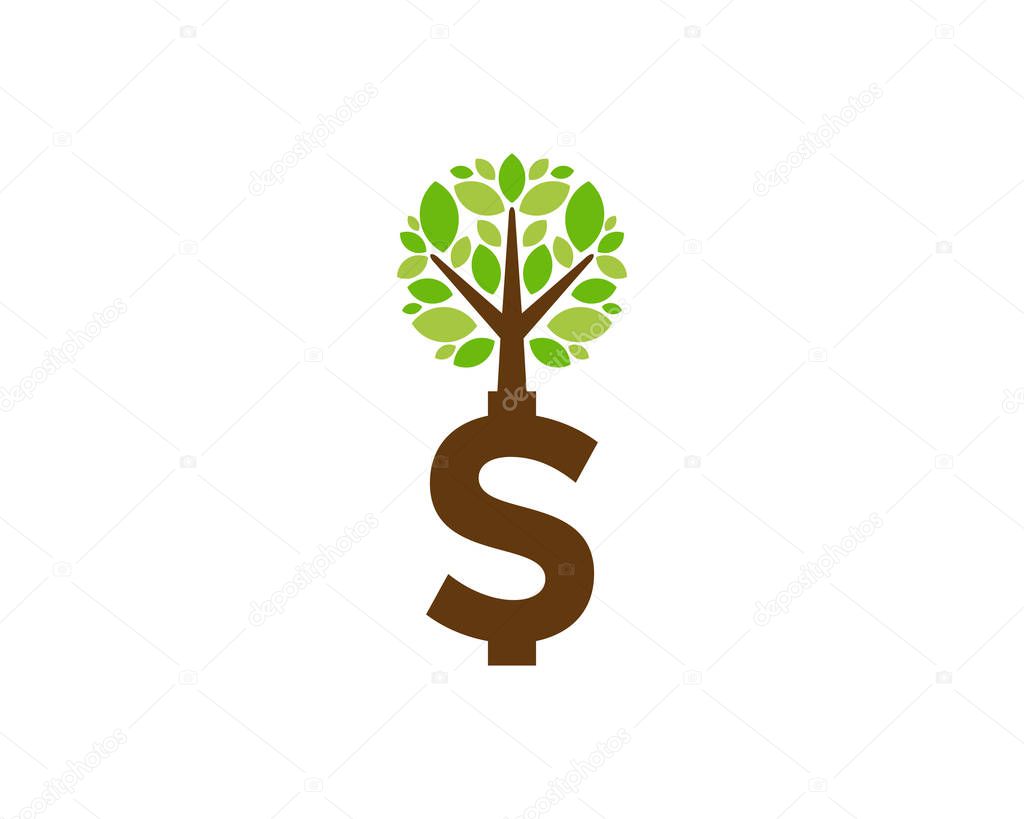 Tree Money Icon Logo Design Element