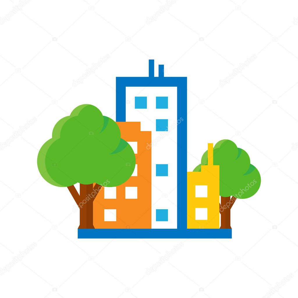 City Tree Logo Icon Design