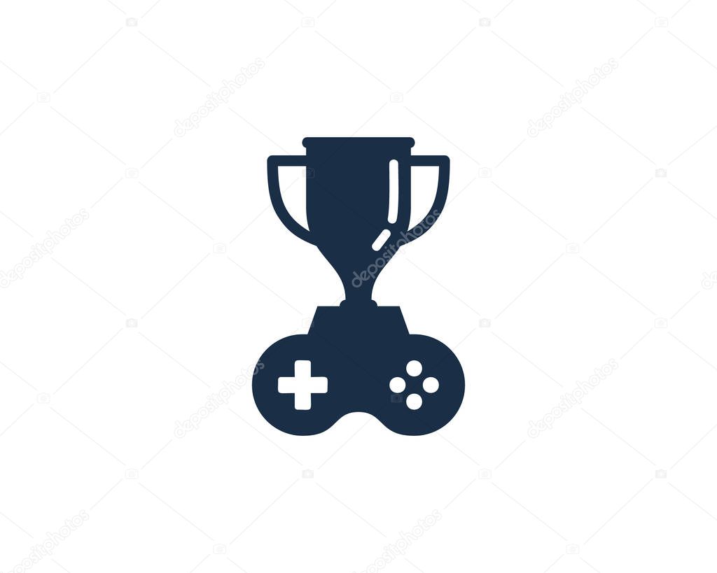 Winner Game Trophy Icon Logo Design Element
