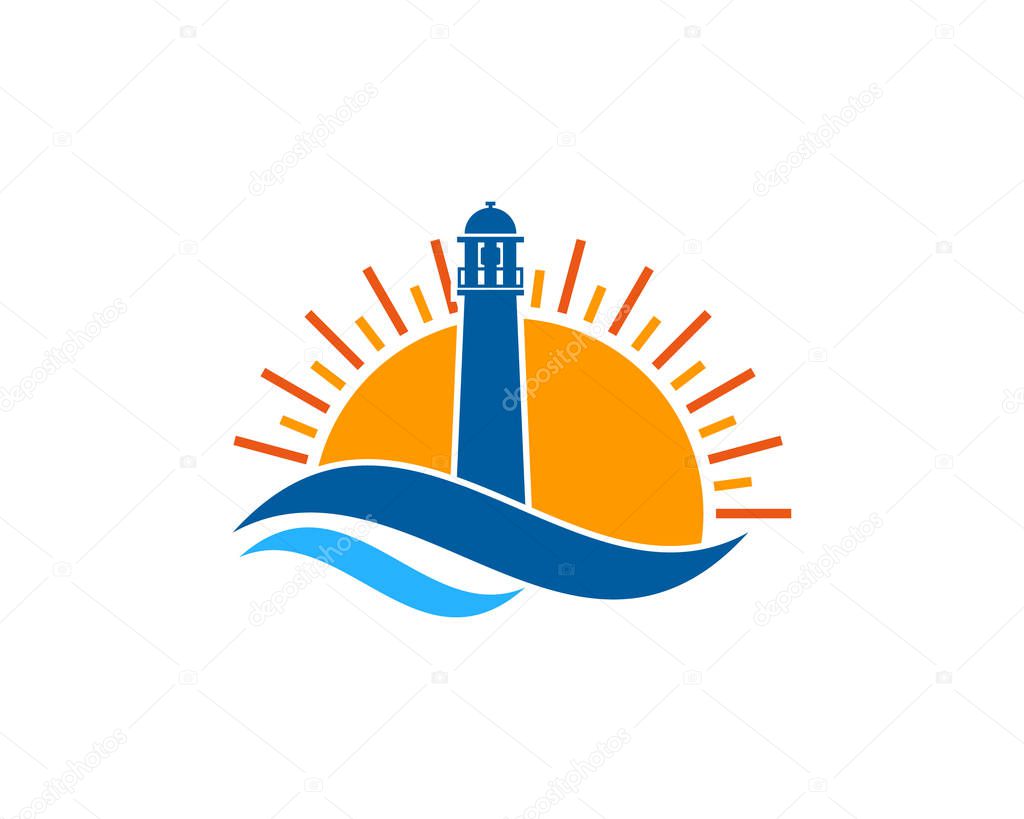 Sun Beach Icon Logo Design Element