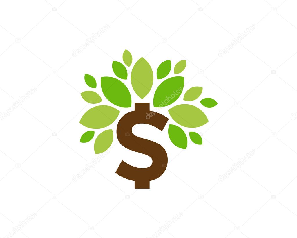 Tree Money Icon Logo Design Element