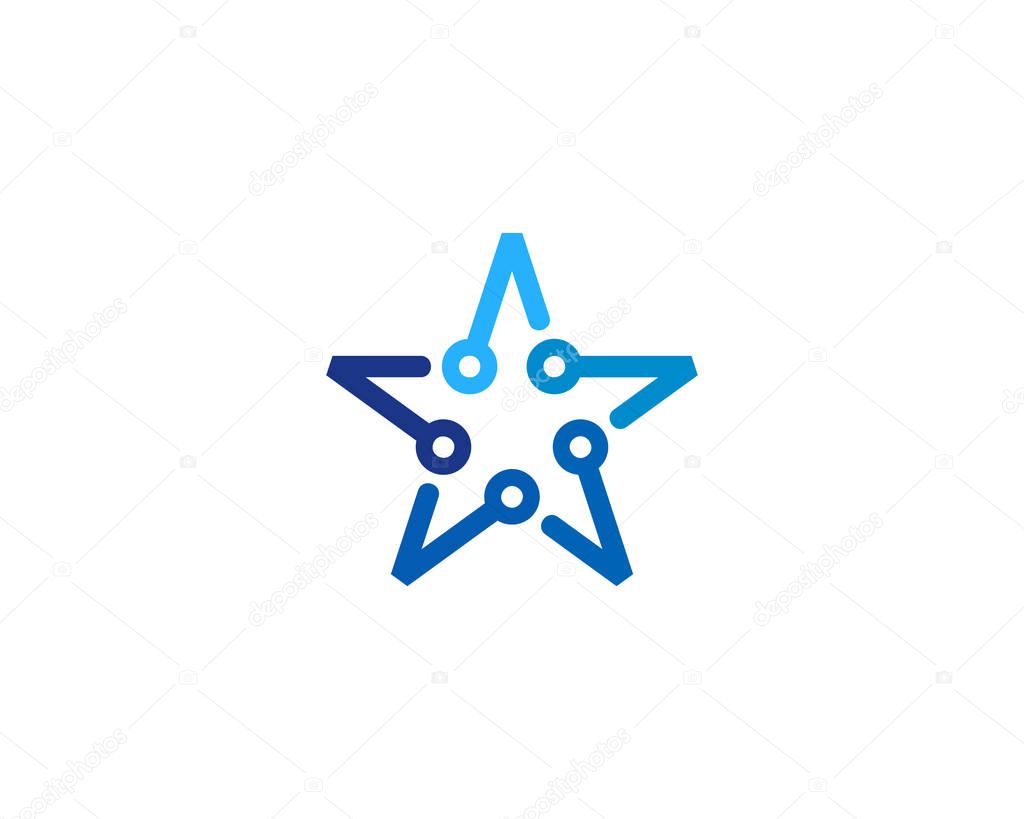 Digital Star Logo Design Element