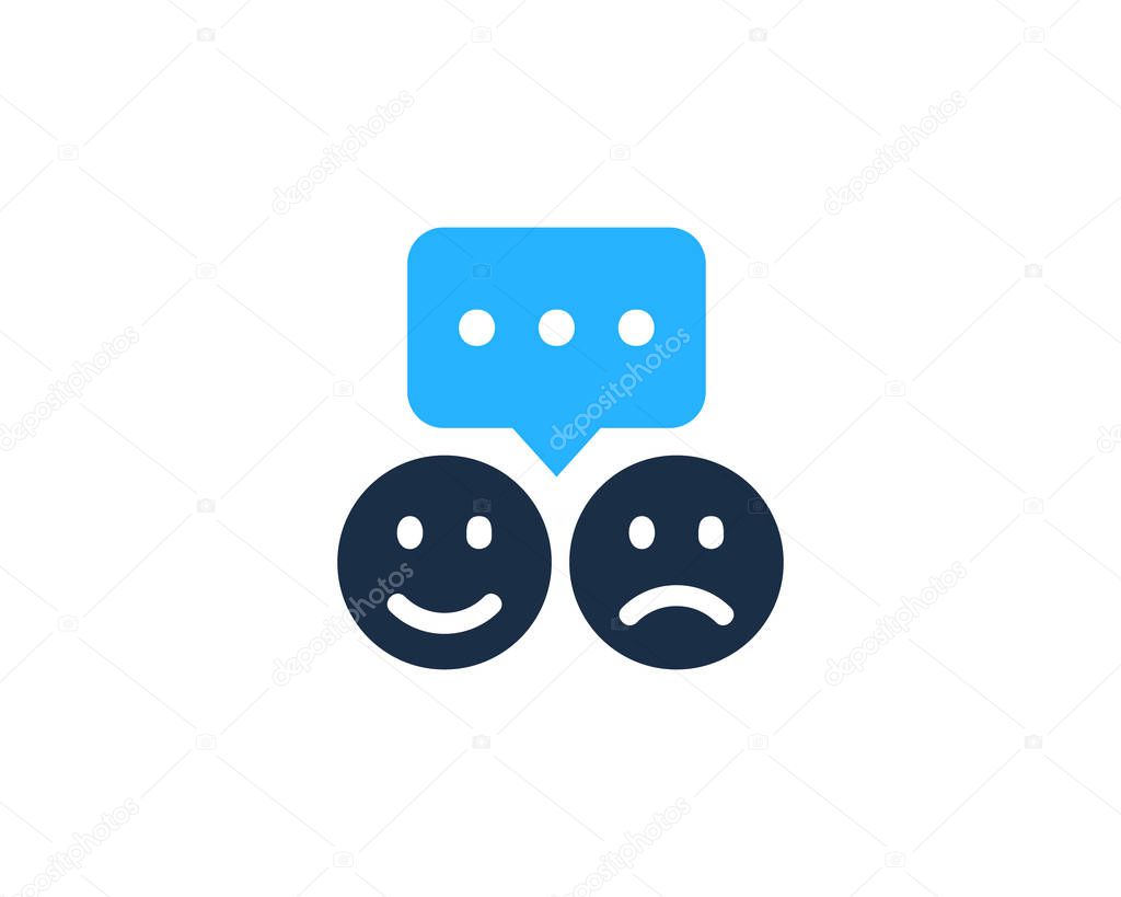 Happy Or Sad Testimonial Icon Logo Design Element
