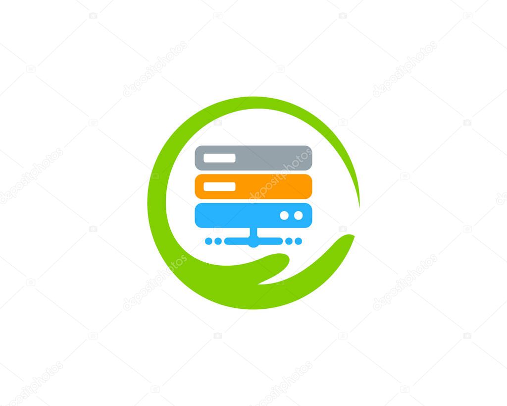 Server Support Icon Logo Design Element