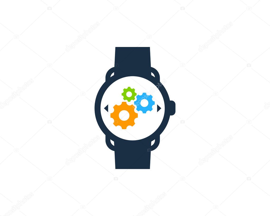 Work Smart Watch Icon Logo Design Element