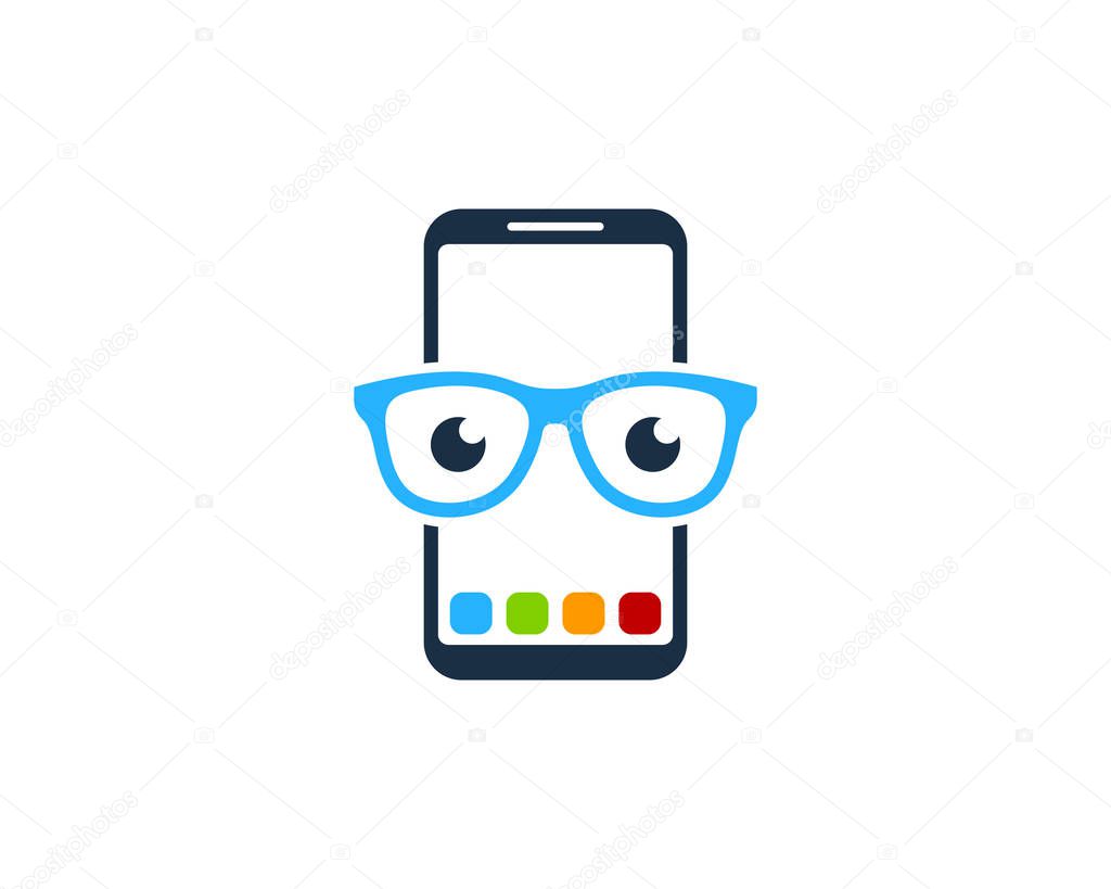 Smartphone Geek Icon Logo Design Element