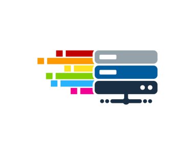 Sunucu piksel simgesi Logo tasarım öğesi