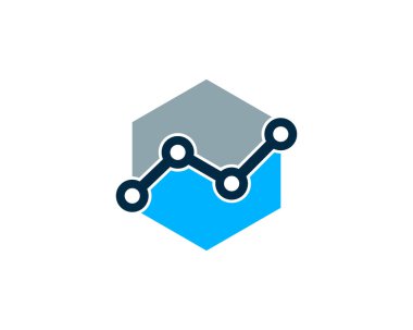 Hexagon Business Stats Logo Design Template clipart