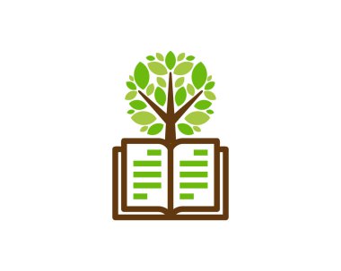 Kitap ağacı simgesini Logo tasarım öğesi