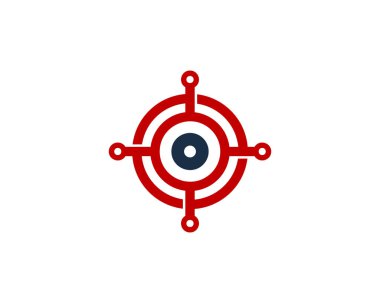 Teknoloji hedef simgesini Logo tasarım öğesi