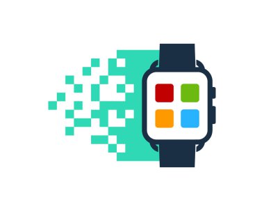 Piksel akıllı izle kutsal kişilerin resmi Logo tasarım öğesi