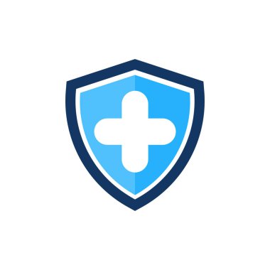 Beyaz arka plan üzerinde vektör illüstrasyon izole kalkan logo tasarımı