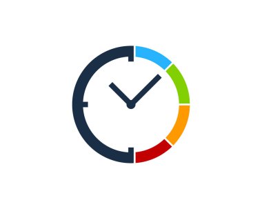 Renk saat simgesi Logo tasarım öğesi 
