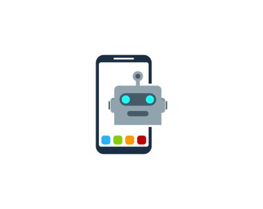 Smartphone Robot simgesi Logo tasarım öğesi