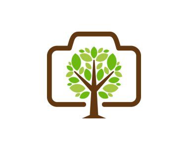 Ağaç kamera simgesi Logo tasarım öğesi