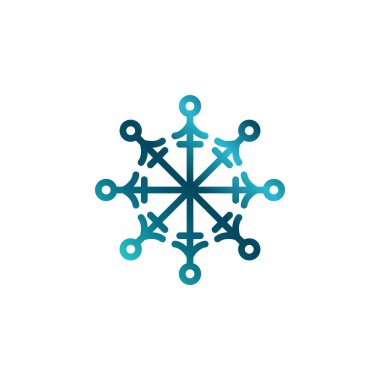 Snow Flake Logo Tasarım şablon öğesi   