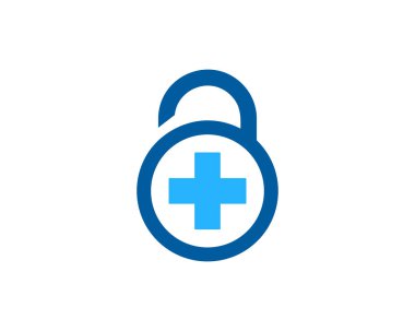 Güvenlik simgesi Logo tasarım öğesi beyaz arka plan üzerinde vektör illüstrasyon izole