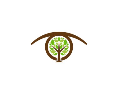 Ağaç göz simgesini Logo tasarım öğesi