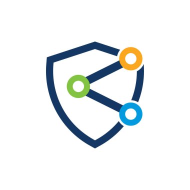 Beyaz arka plan üzerinde vektör illüstrasyon izole kalkan logo tasarımı