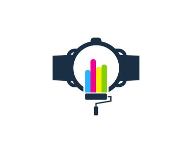 Akıllı izle boya simgesi Logo tasarım öğesi