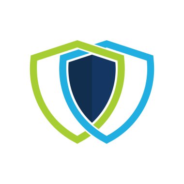 Beyaz arka plan üzerinde vektör illüstrasyon izole kalkan logo tasarımı