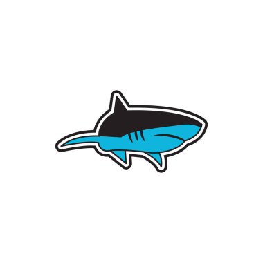 Beyaz arka plan üzerinde vektör illüstrasyon izole köpekbalığı simgesi öğesi
