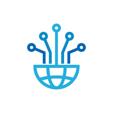 Dijital Dünya Logo simge tasarım