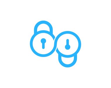 Güvenlik simgesi Logo tasarım öğesi beyaz arka plan üzerinde vektör illüstrasyon izole