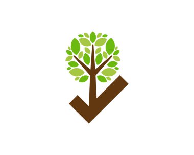 Ağaç kutsal kişilerin resmi Logo tasarım öğesi kontrol