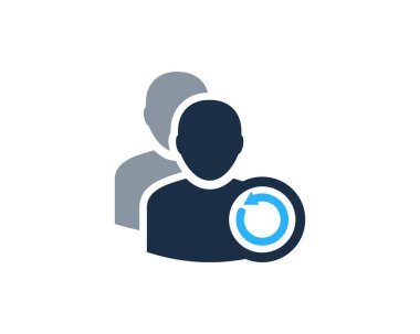 Birden çok kullanıcı simgesi Logo tasarım öğesi geri dönüşüm