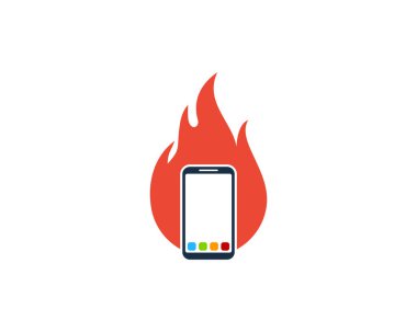 Smartphone Yangın simgesi Logo tasarım öğesi