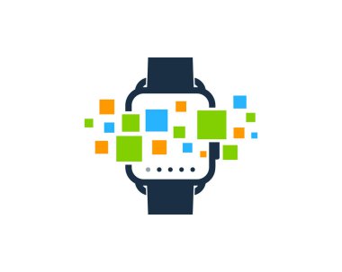 Piksel teknoloji akıllı izle kutsal kişilerin resmi Logo tasarım öğesi