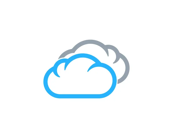 Cloudy Weather Season Ícone Logo Elemento Design —  Vetores de Stock