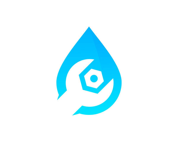 Water Repair Logo Design Template Element