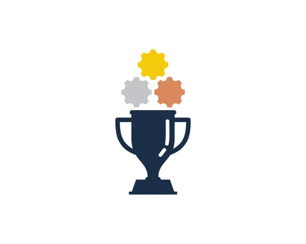 Значок Gear Winner Trophy Design Element — стоковый вектор