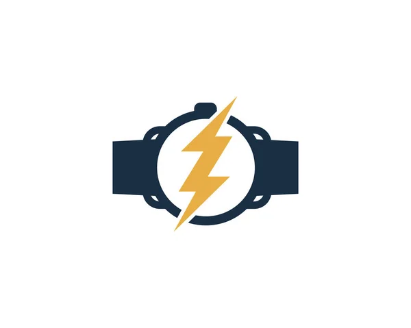 Relógio Inteligente Power Icon Logo Elemento Design — Vetor de Stock