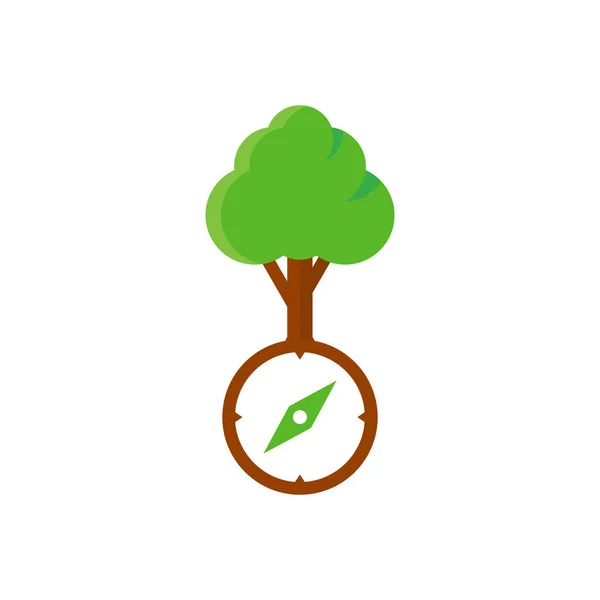 Abenteuer Baum Logo Icon Design — Stockvektor