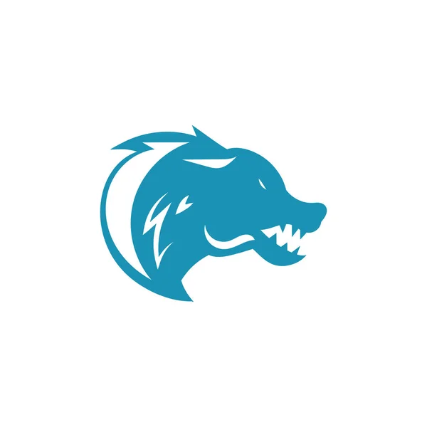 Angry Wolf Logo Plantilla Diseño — Vector de stock