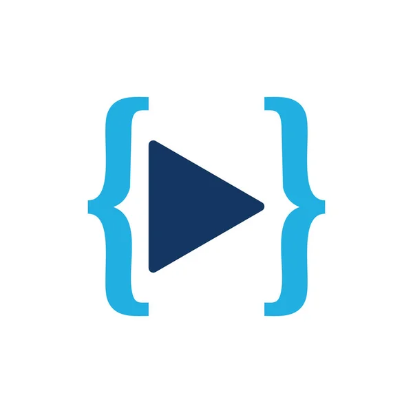 Code Video Logo Icon Design — Stock Vector