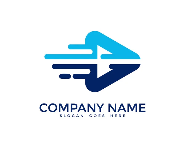 Fast Play Media Logo Design Template — Stock Vector