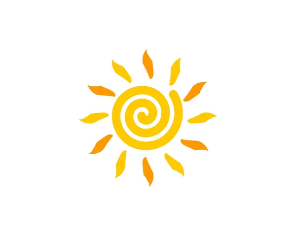 Bränna Sun Logo Ikon Design — Stock vektor
