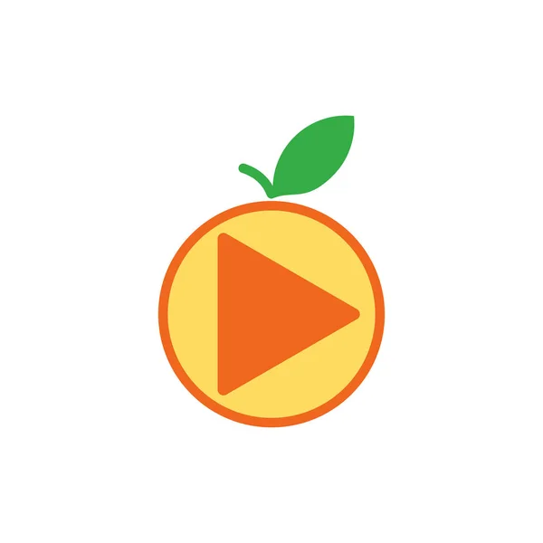 Design Ícone Logotipo Vídeo Frutas — Vetor de Stock