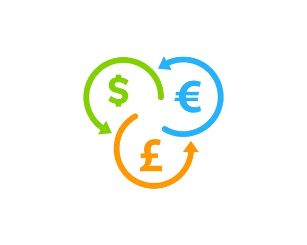 Στοιχείο Σχεδιασμού Λογότυπο Εικονίδιο Χρηματιστηριακή Αγορά Ανταλλαγή Νομίσματος — Διανυσματικό Αρχείο
