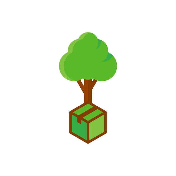 Box Tree Logo Symbol Design — Stockvektor