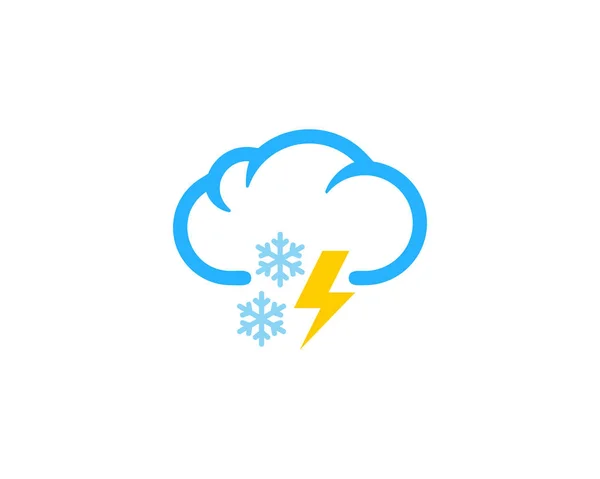 Schnee Donner Wetter Saison Symbol Logo Design Element — Stockvektor