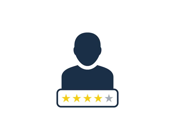 Vier Sterne Kundenbewertung Zeugnis Symbol Logo Design Element — Stockvektor